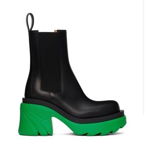 Bottega Veneta black and green boots